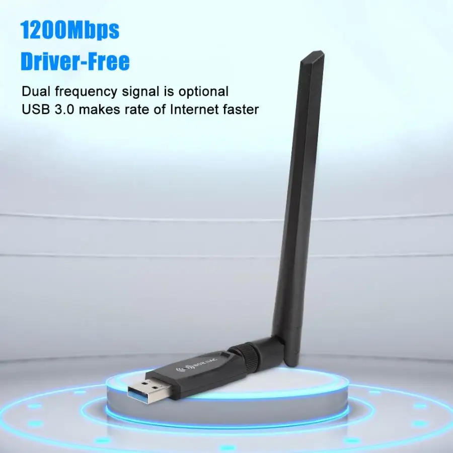 Wifi адаптер 1200 м двухдиапазонный без драйвера USB 3,0 беспроводной 5,8G/2,4G AC сетевая карта wifi приемник для Windows