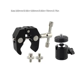 

SmallRig Clamp Mount w/ 1/4" Screw Ball Head Mount Hot Shoe Adapter & Cool Clamp Camera Splint Strong Clip