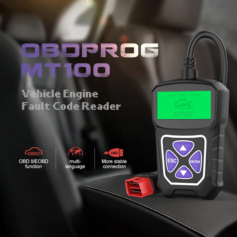 Obdprog Mt100 Obd2 Autószkenner Professzionális Auto Engine Analyzer