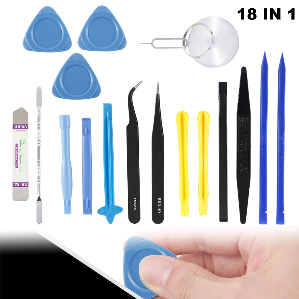 

Repair Tool 18pcs Mobile Phone Opening Repair Tool Kit Metal Pry Bar Smartphone Screen Disassemble Tools for iPhone Tablet PC