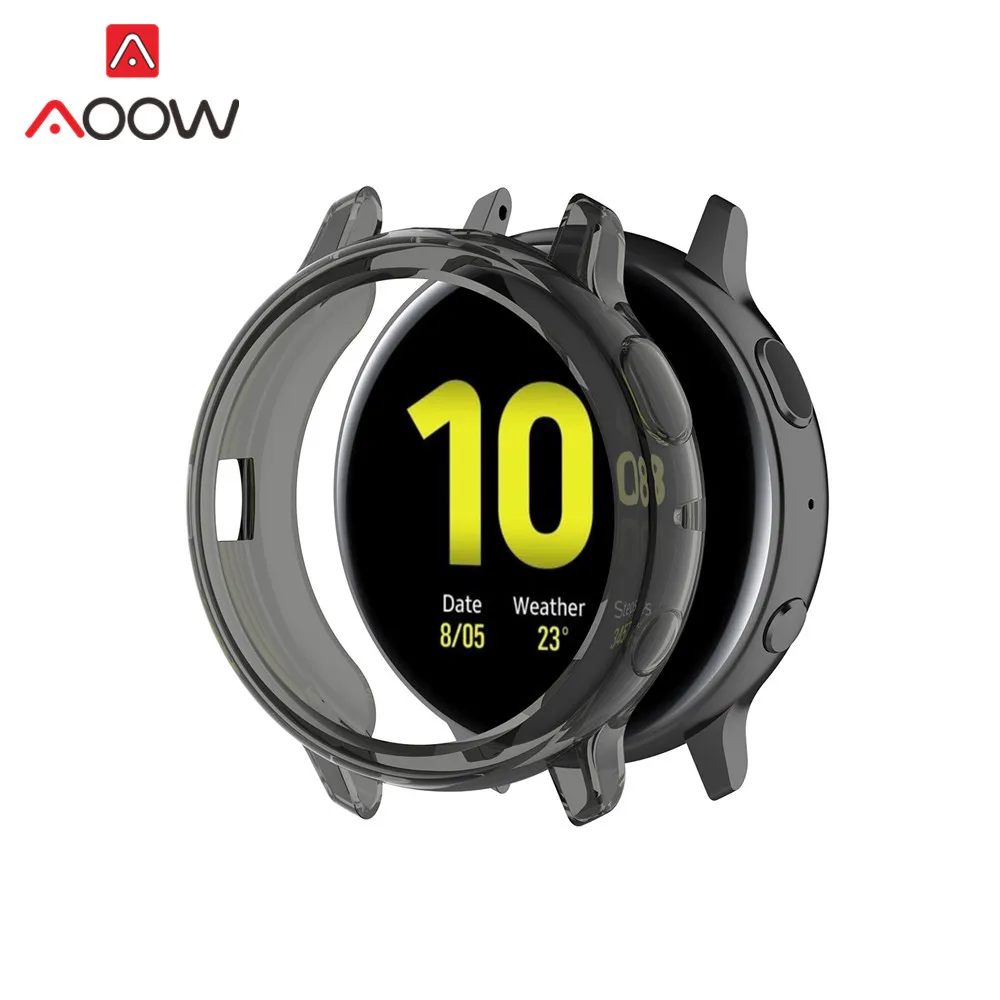 Black Мягкий силиконовый защитный чехол для samsung Galaxy Watch Active2 40 мм 44 мм Active 2 ультратонкий защитный чехол - Цвет ремешка: Black