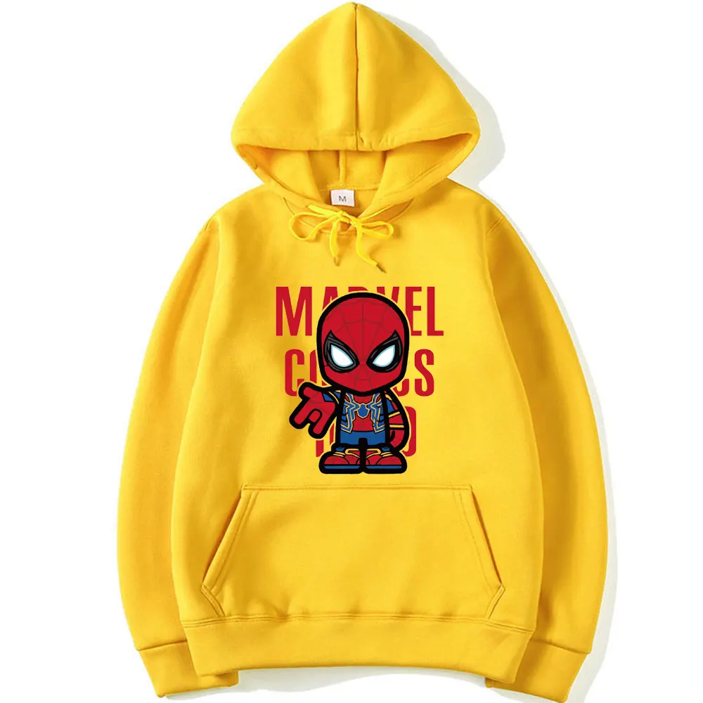 Высококачественная повседневная толстовка с капюшоном Marvel Мужская однотонная и