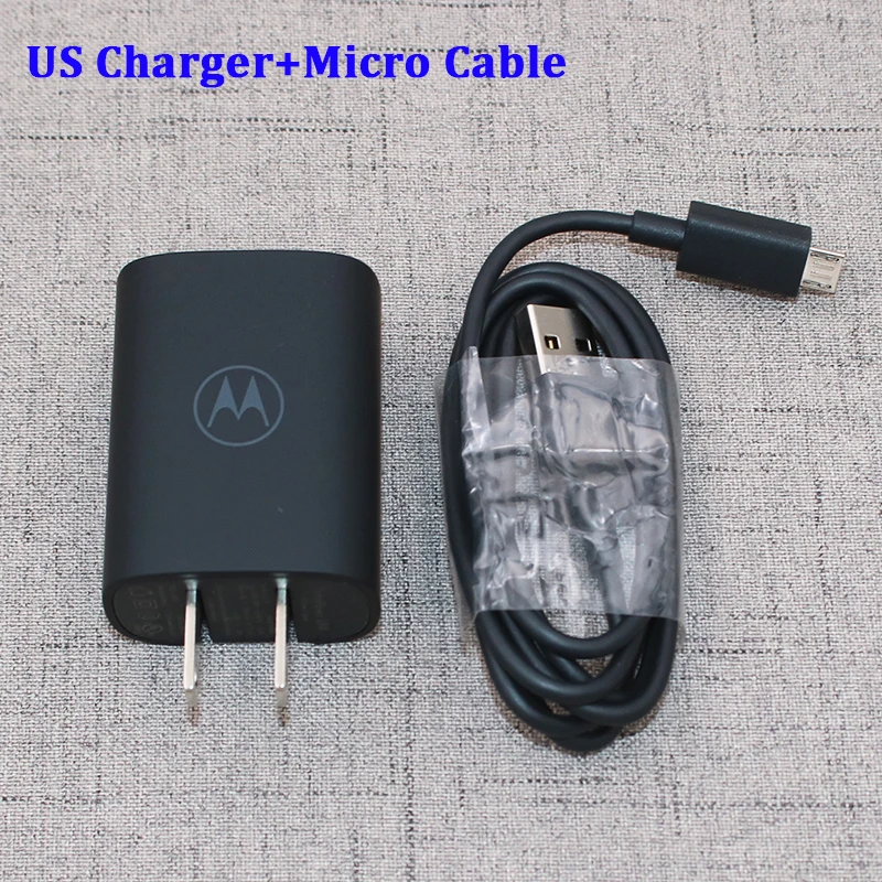 12V1.5A Fast Charger Turbo Power 18W Quick US Adapter Micro/USB C Data Cable For Motorola Moto E5 Plus Z Z2 Z3 Play G5 G6 G7 P50 usb c fast charge Chargers