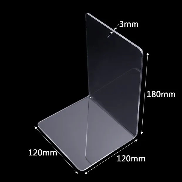  2 pcs Book Shelf Set Bookend Plastic Acrylic Organizer Stand Stationery Transparent S/M/L Tidy Tabl