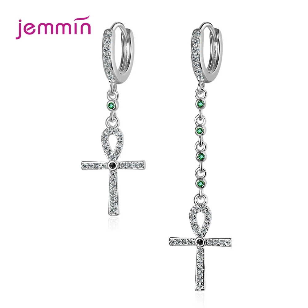 

Shiny Cubic Zirconia Asymmetry Earring Women AAA CZ Stone Round Circle Hoop Earrings New Long Chain Tassel Earrings Jewelry