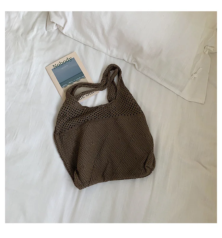 Women's bag 2022 Trend Handbags Knitted bag Luxury Designer Crochet Shoulder bags Ladies Tote bag Shopper Sac Bags for Women