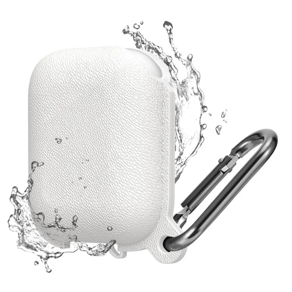White Litchi водонепроницаемый чехол для наушников для Airpods 1 2 чехол противоударный мягкий силиконовый защитный чехол для Airpods чехол с крючком - Цвет: White