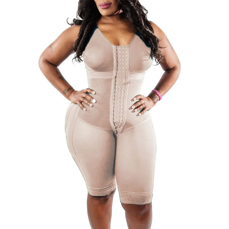 2020 Vrouwen Postoperatieve Shapewear Effen Kleur Nieuwe Breasted Een Stuk Hoge Compressie Faja Beha Taille Trainer Afslanken assets by spanx Shapewear