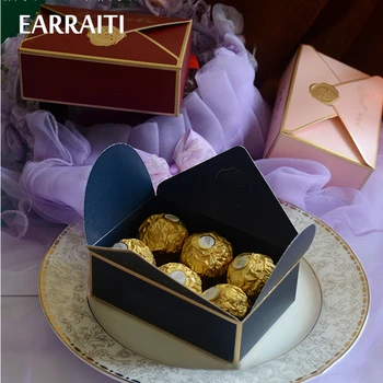 

50PCS Small Wedding Box For Candy Chocolate Cookies Kraft Paper Gift Box Package Candy Gift Box For Baby Shower Packaging Favor