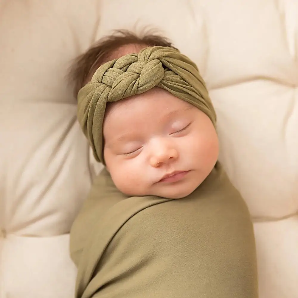 New Braided Baby Headband Twisted Top Cross Chineses Knot Headwrap Elastic Hairbands For Child Turban Baby Girl Hair Accessories