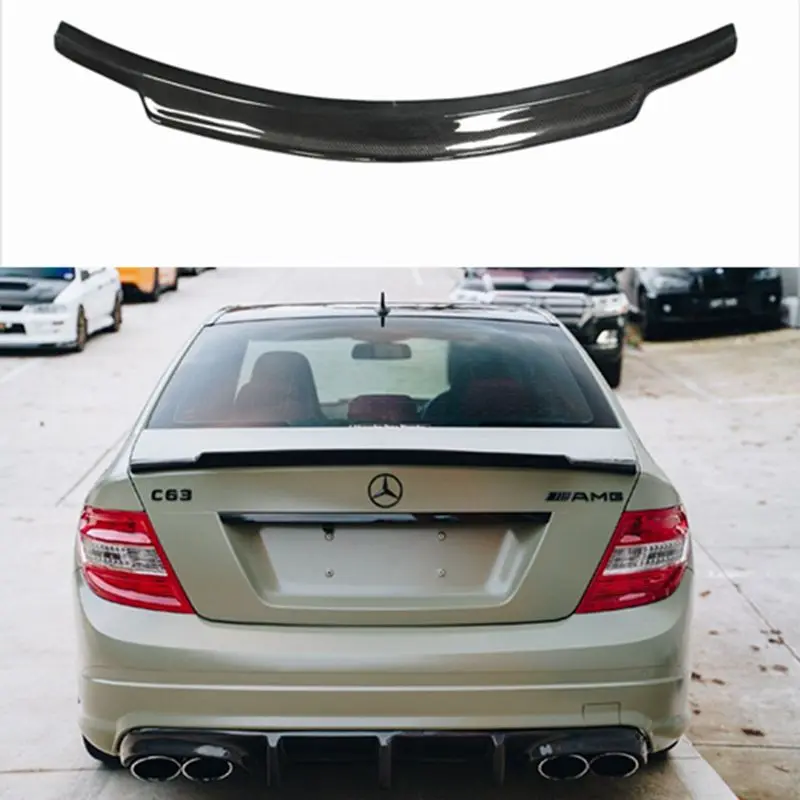 

Car Rear Trunk Spoiler Lip Wing Guard Carbon Fiber For Benz W204 C-class 4dr Sedan 2008-13 Improve The Sporty Appearance