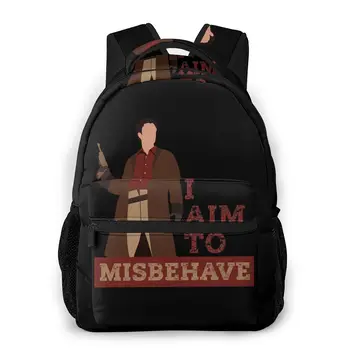 

I Aim To Misbehave Firefly Serenity Captain Malcolm Reynolds Print Large capacityDaily Casual New Fashion School Firefly Bag