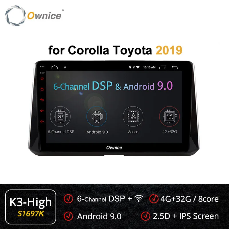Ownice k3 k5 k6 Android 9,0 gps Navi 360 Panorama автомобильный мультимедийный плеер для Toyota Corolla головное устройство радио DSP 4G LTE SPDIF - Цвет: S1697 K3 HIGH