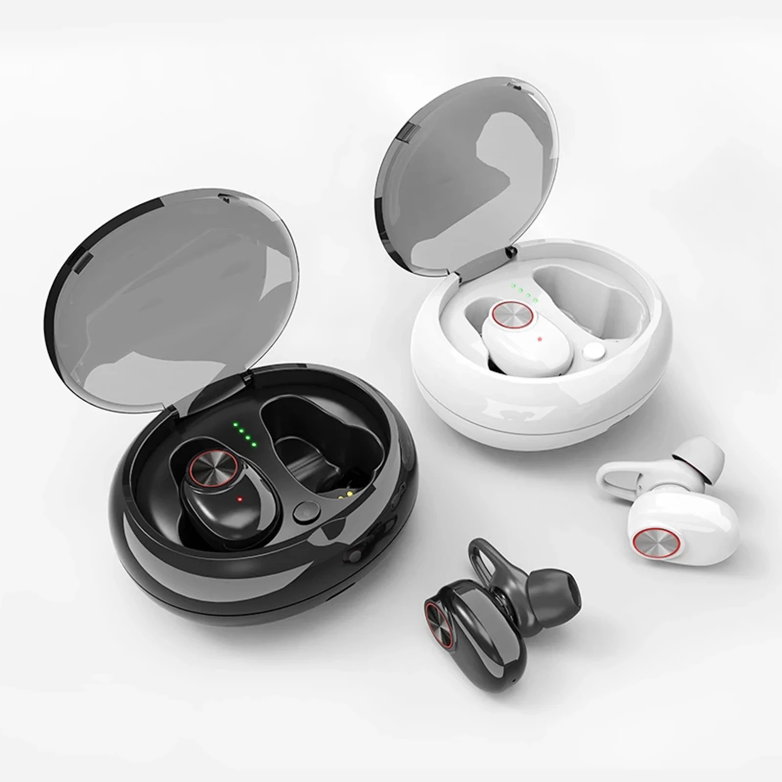 Mini V5 Sports In-Ear Hifi Stereo Car Bluetooth TWS Earbuds Headphone with Mic w/ Charging Case Running