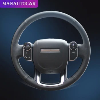 

Car Braid On The Steering Wheel Cover for Land Rover Range Rover 2014 2015 DIY Leather Auto Car-styling Interior Accessories