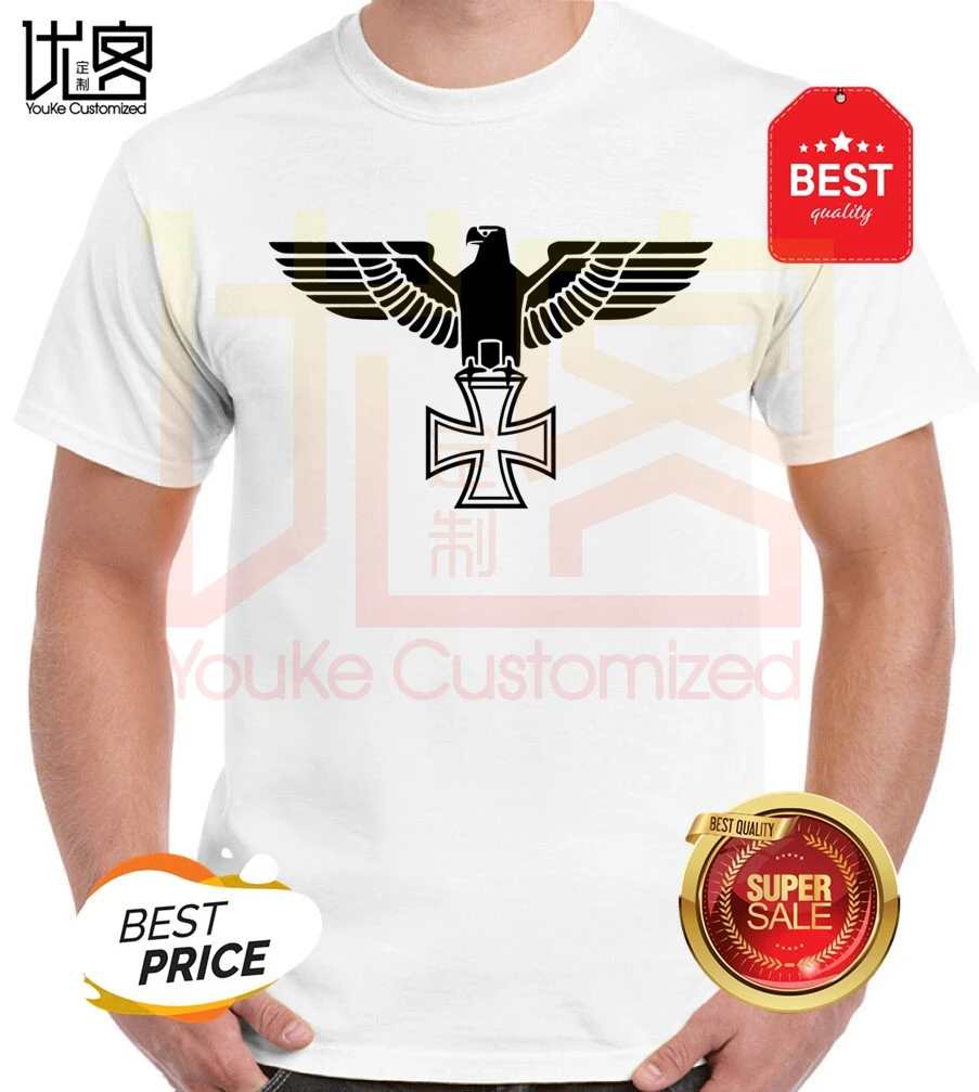 Camiseta de águila Imperial para y mujer, 100% de con Cruz de Hierro, camiseta informal de manga corta con cuello redondo impreso| Camisetas| - AliExpress