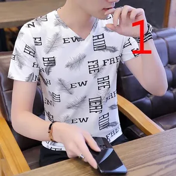 

2019 new silk short-sleeved t-shirt male ice silk thin section half-sleeve tide brand wild self-cultivation