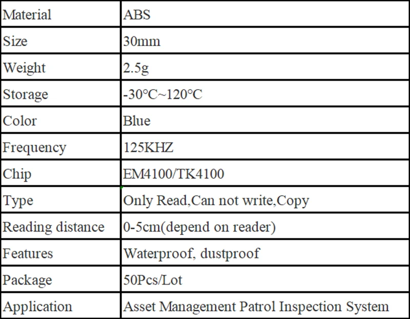 50 шт./лот Близость RFID 125 кГц EM4100 Смарт-Карты ABS корпус 30 мм Диаметр Круглый RFID патруль монета тег для логистического управления