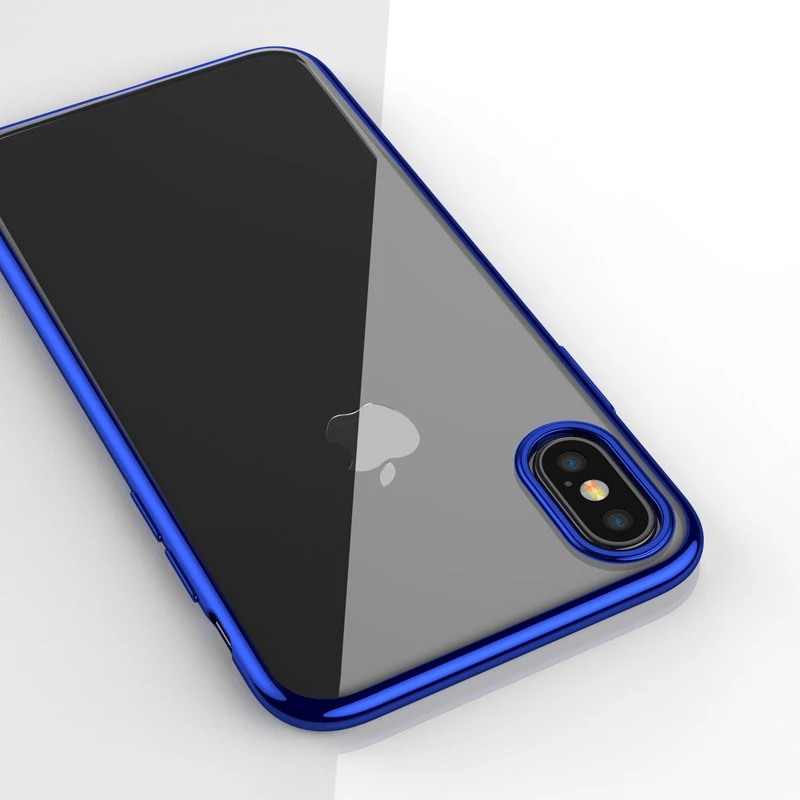 Blue Для iPhone XR X XS Max прозрачный чехол, ультра тонкий мягкий Силиконовый ТПУ защитный чехол s совместимый с iPhone XR - Color: Blue