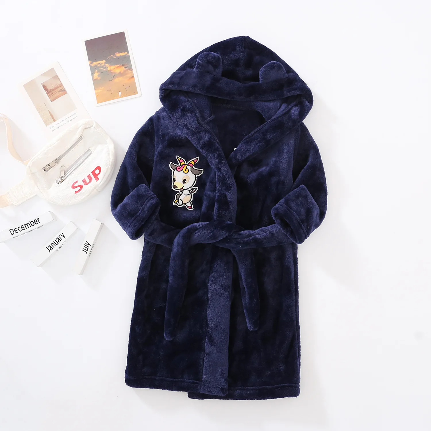 Spring Autumn Baby Kids Robes Hooded Bathrobe Boys Girls Pajamas Cartoon Animals Winter Boys Sleepwear Bathrobe Girls Clothing