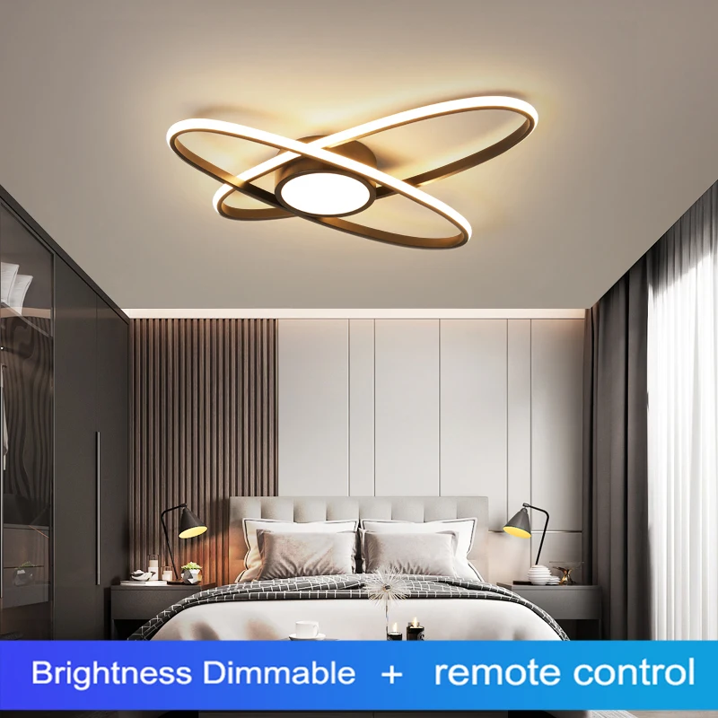 LED Modern chandelier for bedroom living room kitchen dining black oval hanging ceiling lamps in the indoor lighting fixtures
