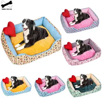 

Suede Pet Bed Winter Warm Washable Cotton Pet Accessories Soft House For Small Medium Large Dog Puppy Kennel