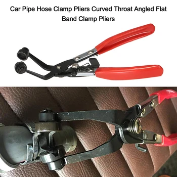 

Car Pipe Hose Clamp Pliers Curved Throat Angled Flat Band Clamp Pliers Fuel Coolant Clip Locking Hose Pliers Auto Repair Tool
