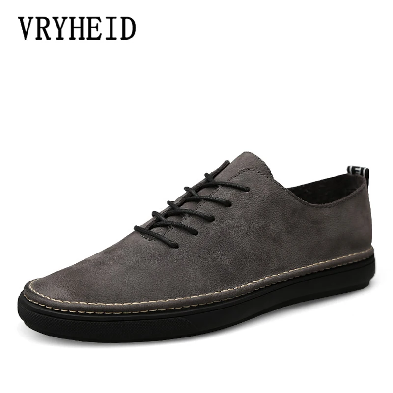Мужские лоферы VRYHEID, мокасины из натуральной кожи на плоской подошве, большие размеры 36 46|Повседневная обувь|   | АлиЭкспресс