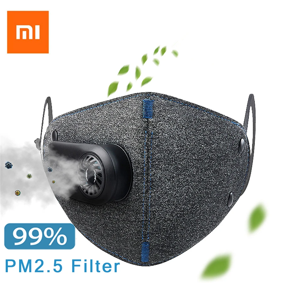 Xiaomi чисто анти загрязняющая воздушная маска PM2.5 фильтр 550mAh Battreies перезаряжаемый