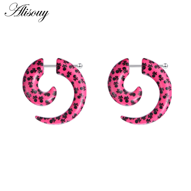 Hot Acrylic Cheater Fake Spiral Ear Taper Stretcher Expanders Gauge Tunnel And Plugs Earlobe Earring Piercing Body Jewelry