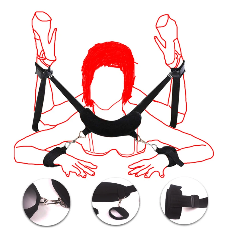 

Sex Product Handcuffs Tied Hand Open Legs Binding BDSM Bondage Toys For Couples Set Adult Game Erotic Toys Rope For Women Couple