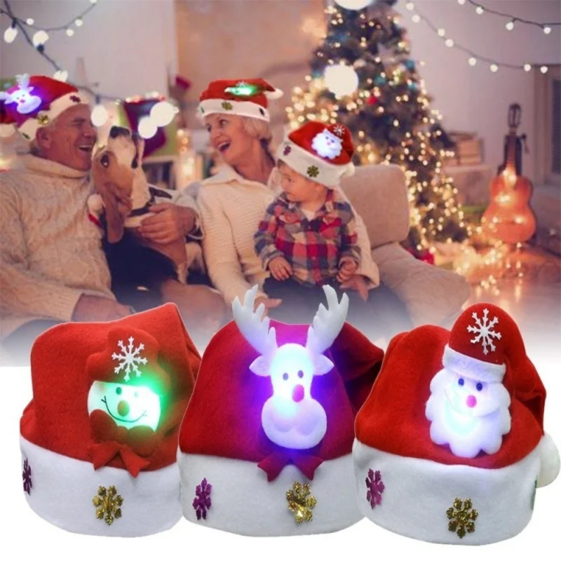 

2019 Unique LED Light Up Christmas Children's Hat Lovely Glow Party Headwear Fun Festival Soft Headband Drop Shopping