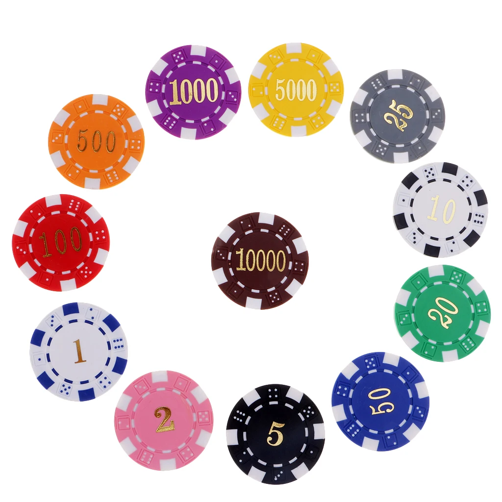 12PCS Poker Chips Casino Coins Professional Poker Chips Board Game Supplies