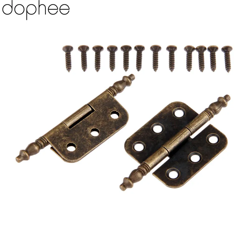 Dophee 2 шт. 70*35 мм антикварные дверные петли для шкафа с 6 отверстиями Подарочная