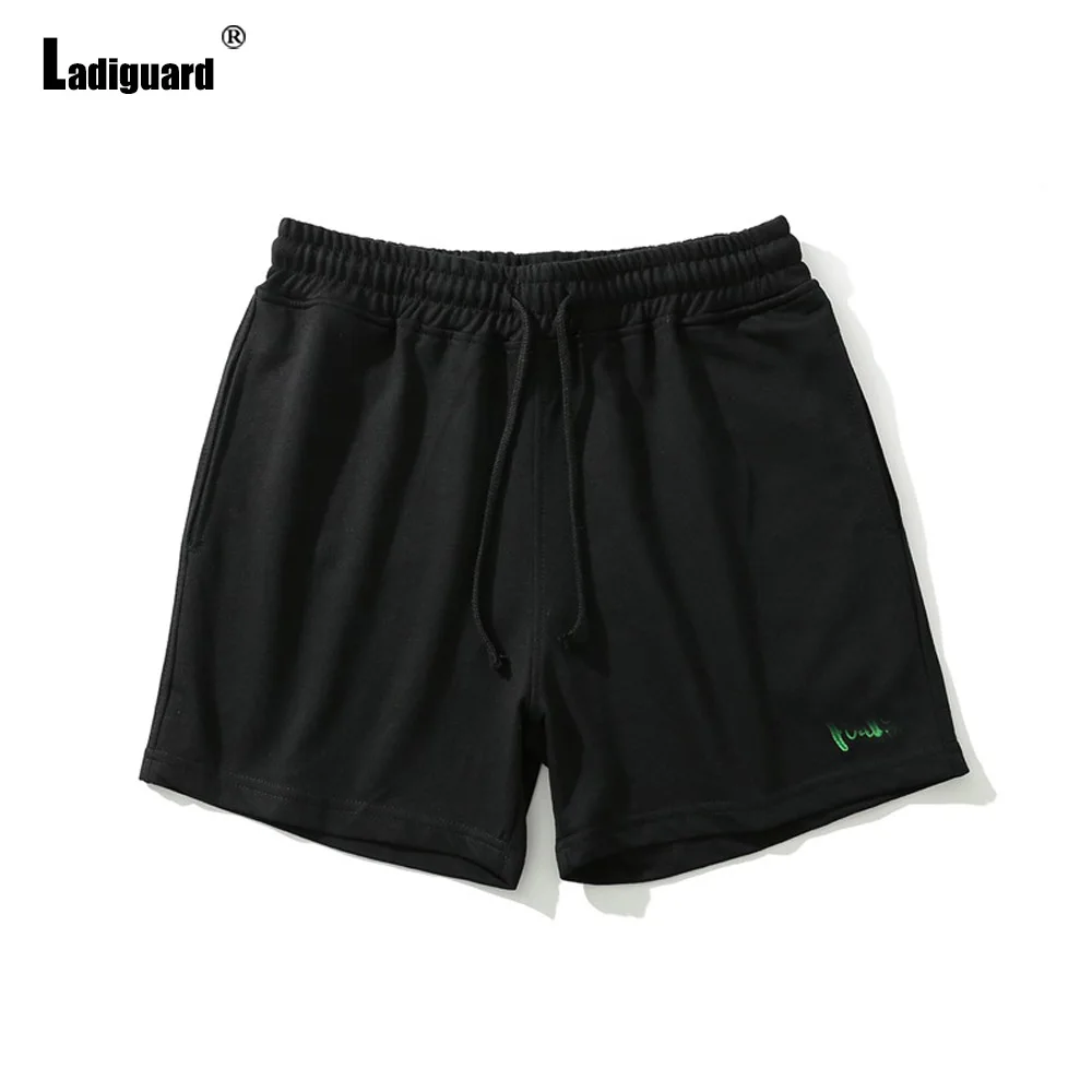 Ladiguard Plus Size Men Leisure Shorts 2021 European Style Fashion Short Pants Male Casual Skinny Beachwear Elastic Waist Shorts casual shorts for women