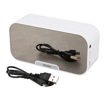 

New Wireless Bluetooth 5.0 Speaker with Phone Holder Function Mirror LED Alarm Clock Wireless Bluetooth Speaker