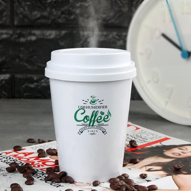 

Coffee Cup USB Humidifier Mini Air Spray Car Air Purifier Bedroom Office Desktop Humidifier Air Diffuser Portable Humidifier