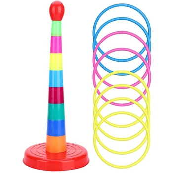 

Colorful Plastic Sport Ring Toss Game Set for Kids Quoits Garden Game Pool Toy Outdoor Set Funny Hoop Ring Toys
