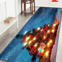WUJIE 3D печать противоскользящие рождественские коврики для гостиной Дед Мороз мягкий коврик напольный коврик Домашний Декор коврик для кухни