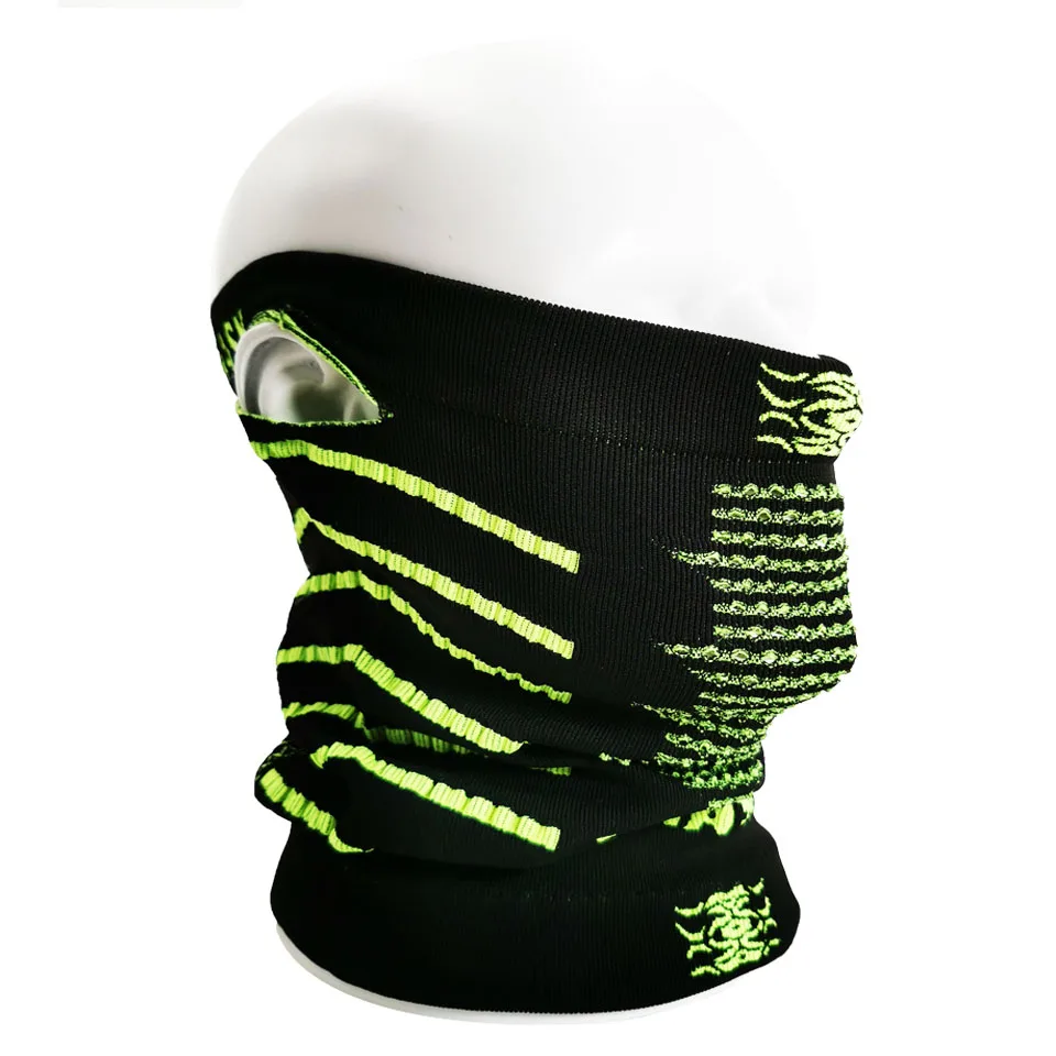 LOCLE/уличная хлопковая маска для катания на лыжах, Спортивная маска для велоспорта, зимний теплый лыжный нагрудник, Лыжная маска, полумаска для катания на велосипеде - Цвет: Black Green