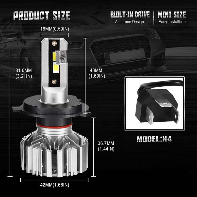 Novsight 60 Вт 10000LM 6000K светодиодный H11 H4 H7 H1 H3 9005 9006 автомобильный светильник HB2 Hi/короче спереди и длиннее сзади) HB3 HB4 светодиодный головной светильник помощи при парковке лампы Авто Lmaps