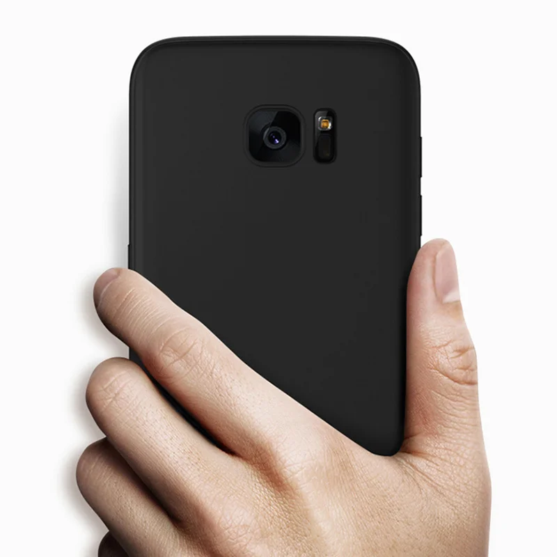 

THREE-DIAO Silicone Candy Black Color Case For Samsung Galaxy S8 S9 Plus S6 S7 Edge A3 A5 A6 A9 A7 J3 J5 J2 J7 Note 8 9 Prime