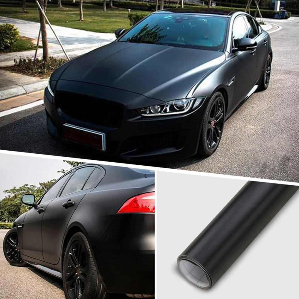 

LEEPEE Car Decals Matte Black Silver Vinyl Car Wraps Car Wrap Film Sheet Auto Accessories Decoration Vehicle Sticker