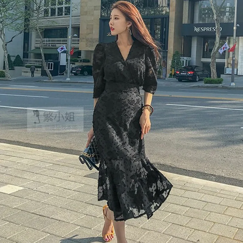 

High Cold Royal Sister Wind Elegant Mature Smart WOMEN'S Dress 2020 Spring Clothing New Style Slim Fit Slimming Sheath Fishtail