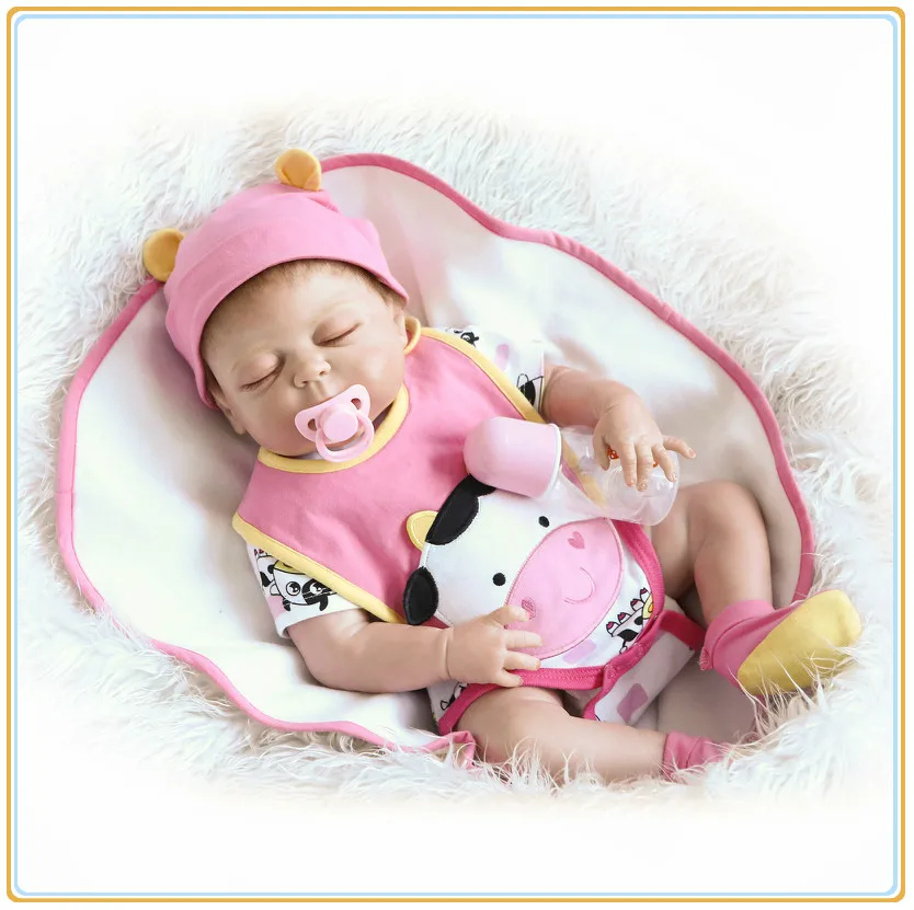 55 см полностью силиконовая виниловая настоящая Реалистичная кукла Reborn Baby Bonecas 23 дюйма подарок на день рождения и Рождество
