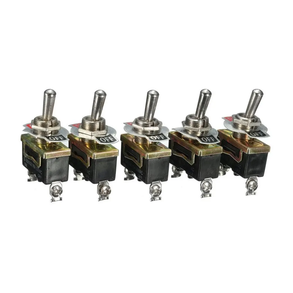 5 шт./компл. Heavy Duty 15A 250V SPST Управление 2 шпильки 2-контактный Кнопка ВКЛ/OFF переключатель кулисный переключатель Водонепроницаемый ботинок для автомобилей Лодка светодиодный свет для 11,11