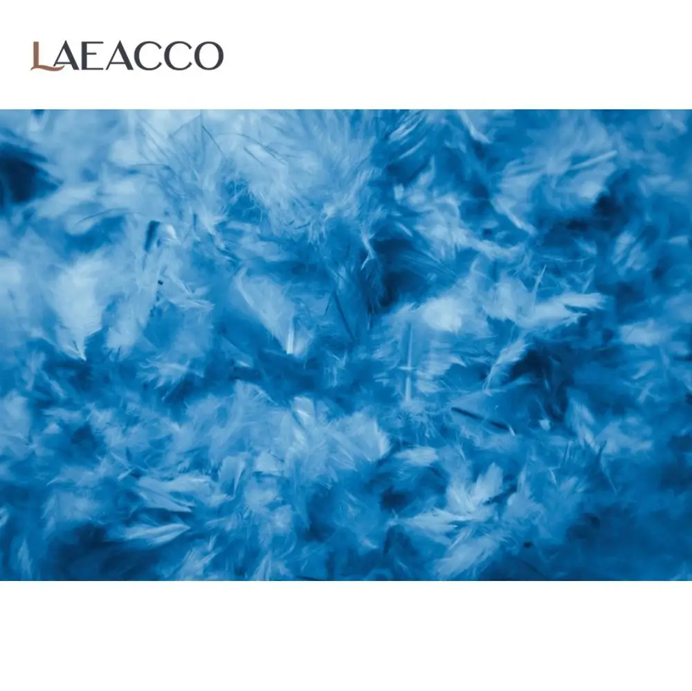 

Laeacco Abstract Blue Feather Of Bird Texture Party Newborn Portrait Photography Background Photo Backdrop Photocall Photostudio
