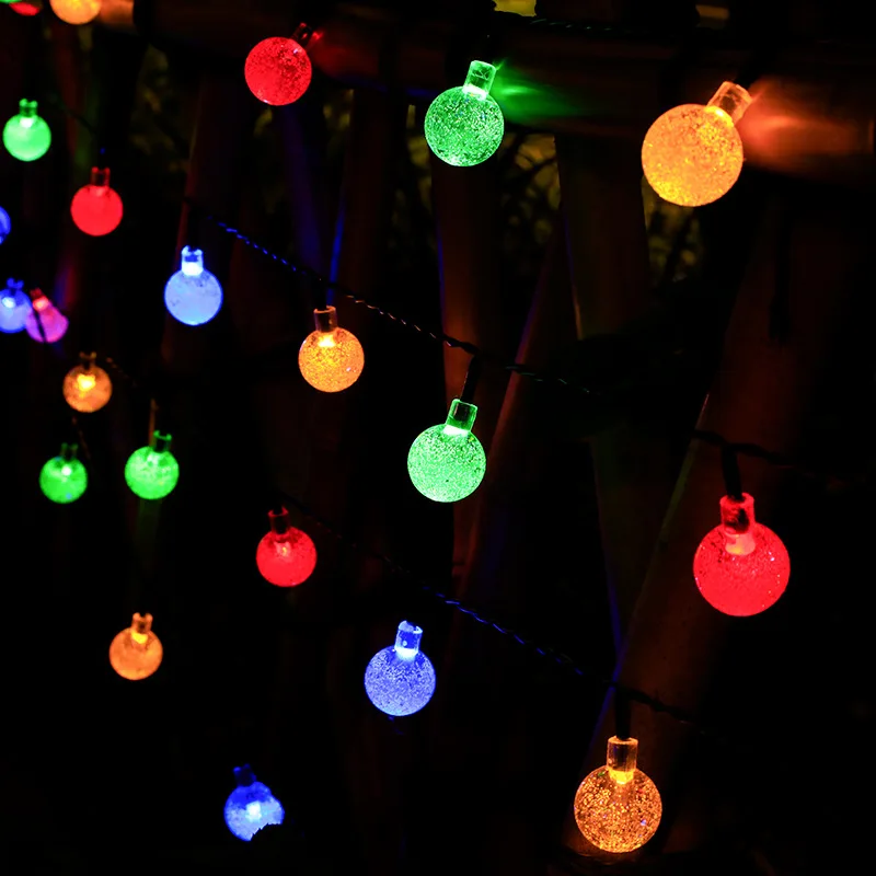 Solar LED Bubble Ball String Lights Waterproof Holiday Christmas Wedding Home Outdoor Decorative  Lamp Lights Courtyard string lights String Lights