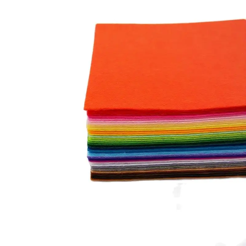 Polyester Fabric Hard Felt For DIY Crafts Toys Dolls Scrapbook 1MM Thickness Non-Woven 40 Pcs/Lot 20cmX20cm