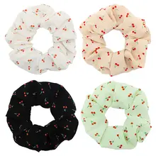 

1Pcs Chiffon Girls Hair Accessories Baby Cherry Rubber Band Scrunchies Elastic Bands for Hair Tie Elastics Kids New Headwear